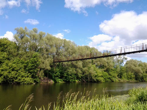 Вид на мост с берега реки Дон